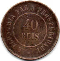 1908 - 40 Réis - Moeda Brasil - Foto 2