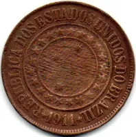 1911 - 40 Réis - Moeda Brasil