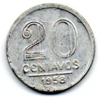 1958 - 20 Centavos - Moeda Brasil - C/ Danos