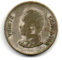 Colômbia - 1953 - 20 Centavos - Prata .300 - Aprox. 5g - 23mm - Foto 2