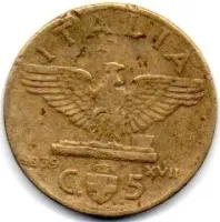 Itália - 1939 - 5 Lire