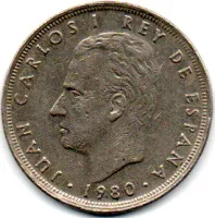Espanha - 1980 (Data Dentro das Estrelas) - 25 Pesetas Comemorativa (Copa do Mundo FIFA da Espanha) - Foto 2