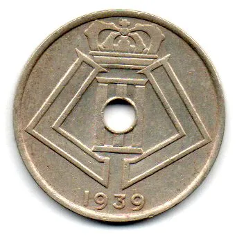 Bélgica - 1939 - Belgique - Belgie - 25 Centimes Imagem