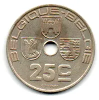 Bélgica - 1939 - Belgique - Belgie - 25 Centimes - Foto 2