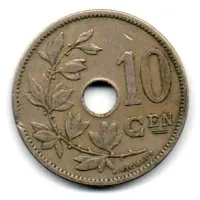 Bélgica - 1903 - Belgie - 10 Centimes - Foto 2