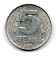 Alemanha - República Democrática (DDR) - 1975A - 5 Pfennig