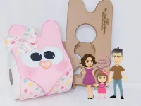 G1.297  Gabarito de Moldes em MDF Coruja Porta Papel Higiênico