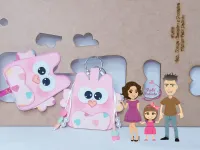 G1.302  Gabarito de Moldes em MDF Coruja Chaveiro e Ponteira