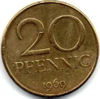 Alemanha - República Democrática (DDR) - 1969 - 20 Pfennig