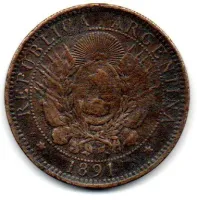 Argentina - 1891 - 2 Centavos