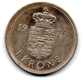 Dinamarca - 1975 - 1 Krone Imagem