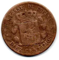 Espanha - 1878 - 10 Centimos - Foto 2