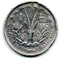 África Ocidental Francesa - 1 Franc - UTG - C/ Danos
