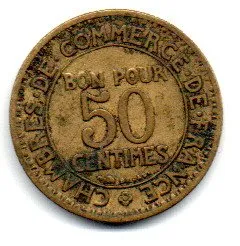 França - 1922 - 50 Centimes Imagem
