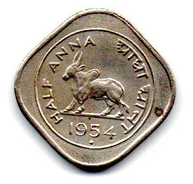 Índia - 1954 - 1/2 Anna