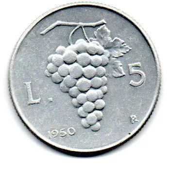 Itália - 1950 - 5 Lire