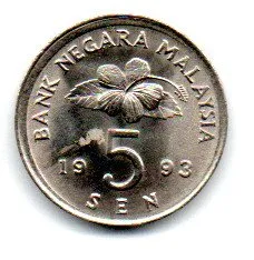 Malásia - 1993 - 5 Sen