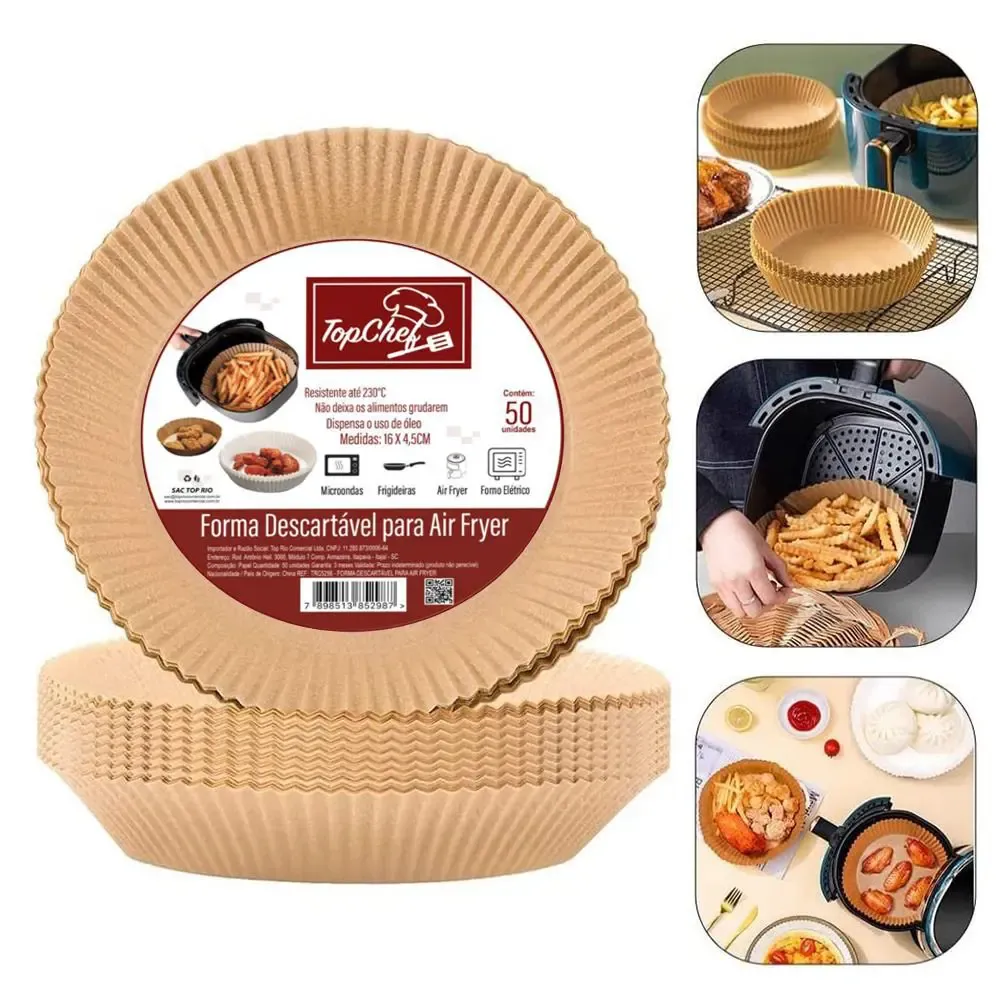 Forma Descartável Para Air Fryer 15,5cm c/50un