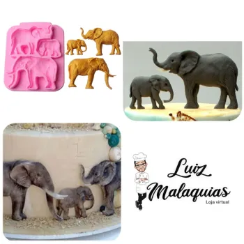 Molde de Silicone Elefantes Premium