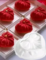 Forma de Silicone Rígido Coração Laço Dia das Mães