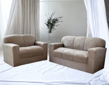  Sofá 2 e 3 Lugares Pop em Suede  Plus Luxo c/Percintas  RDC super promoção