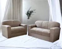  Sofá 2 e 3 Lugares Pop em Suede  Plus Luxo c/Percintas  RDC super promoção