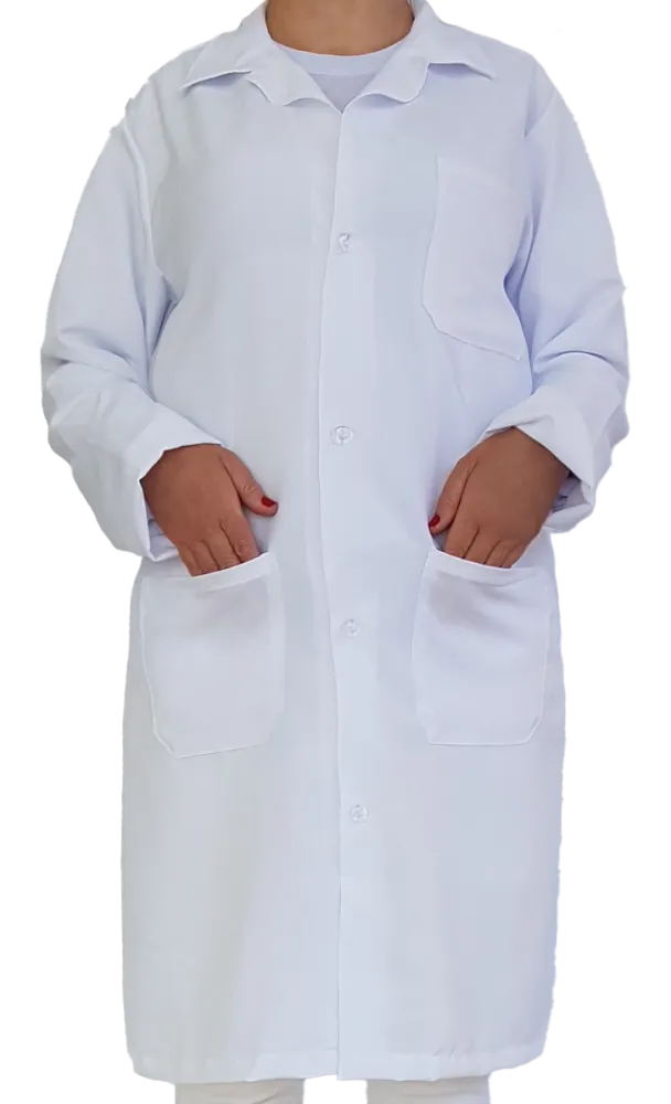 Jaleco Feminino Tamanho Especial Plus Size Manga Longa e Botão