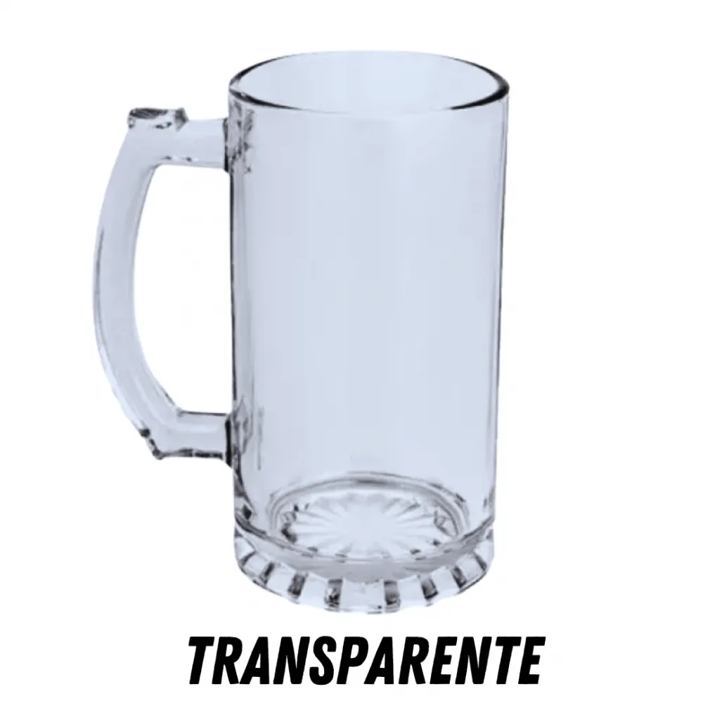 CANECA DE VIDRO TRANSPARENTE CHOPP 475 ML PARA SUBLIMAÇÃO 
