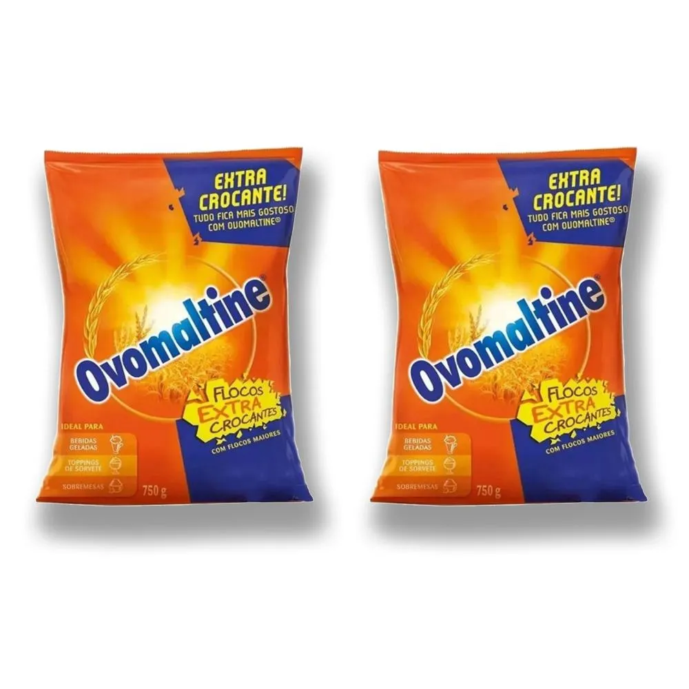 2 Ovomaltine Flocos Extra Crocante 750g Profissional Imagem