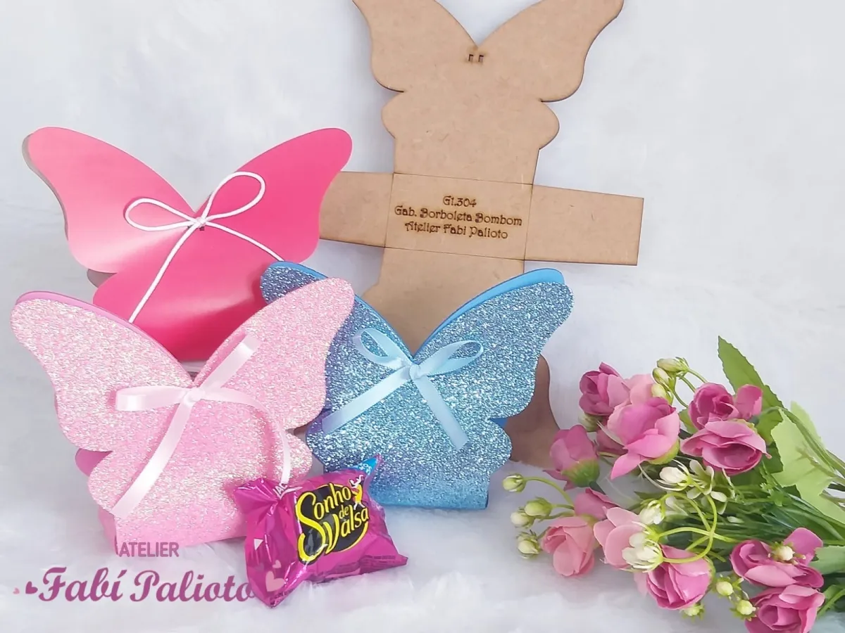 G1.303  Gabarito de Moldes em MDF Borboleta Porta Bombom