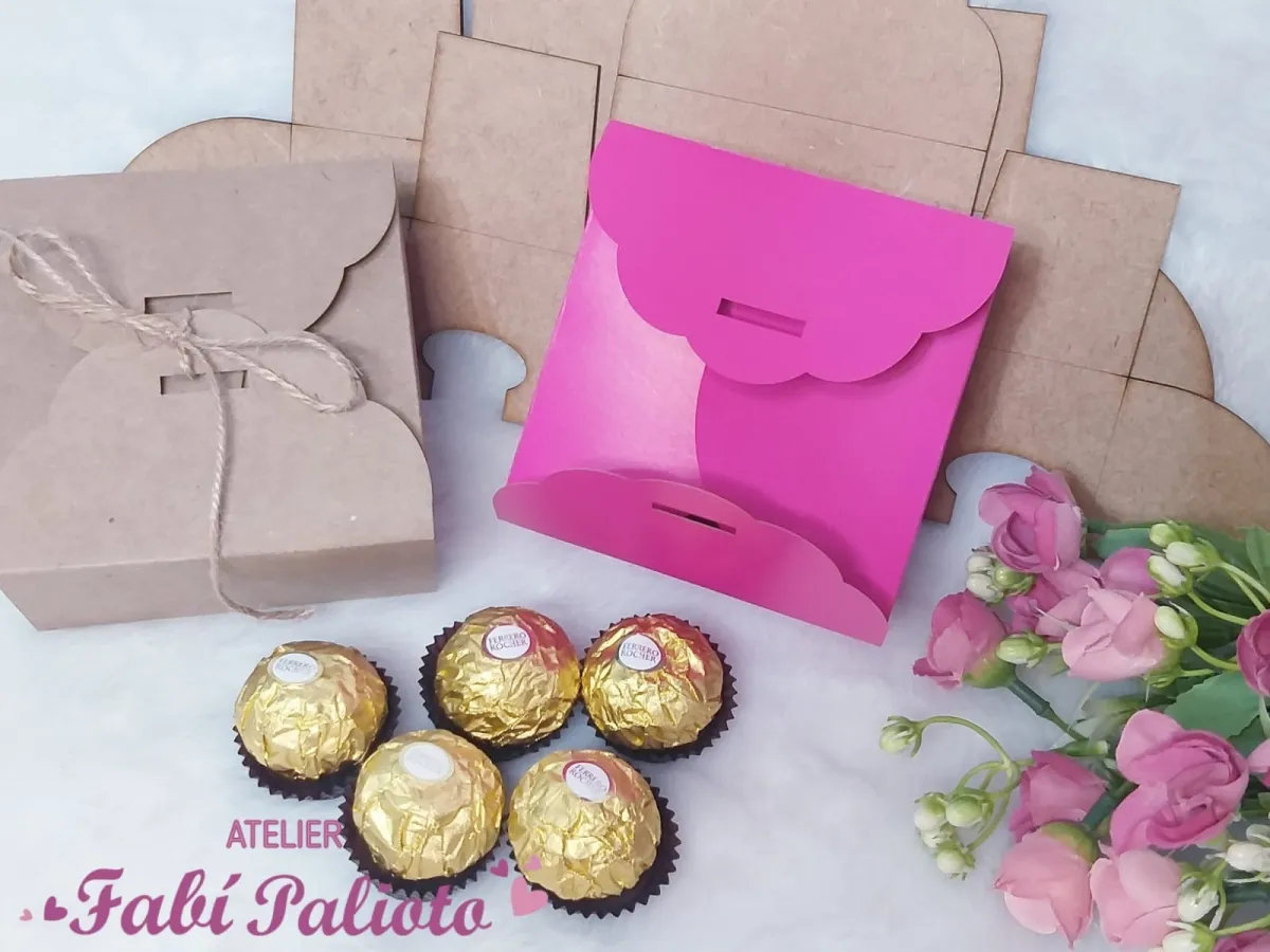 G1.312  Gabarito de Moldes em MDF Caixa Escalope  10X10X5cm Imagem