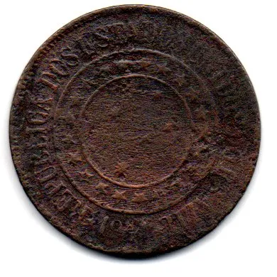 1911 - 40 Réis - Moeda Brasil - UTG - Gasta