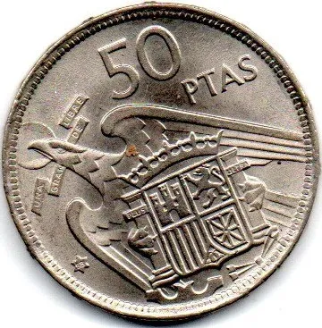 Espanha - 1958 (Data Dentro das Estrelas) - 50 Pesetas Imagem