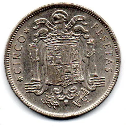 Espanha - 1950 (Data Dentro das Estrelas) - 5 Pesetas