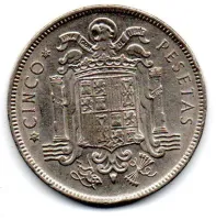 Espanha - 1950 (Data Dentro das Estrelas) - 5 Pesetas