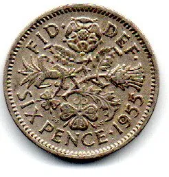 Reino Unido - 1955 - 6 Pence