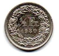 Suíça - 1980 - 1/2 Franc