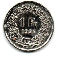 Suíça - 1992 - 1 Franc - Polida