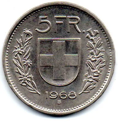 Suíça - 1968 - 5 Franc