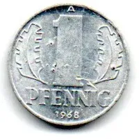 Alemanha - República Democrática (DDR) - 1968A - 1 Pfennig - C/ Danos