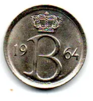 Bélgica - 1964 - 25 Centimes - Belgie - Foto 2