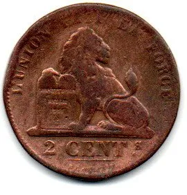 Bélgica - 1873 - 2 Centimes