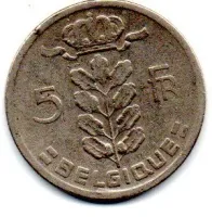 Bélgica - 1958 - 5 Francs - Belgique