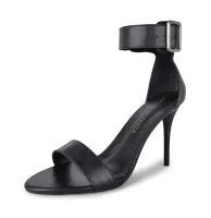 Sandália Emma Preta de Tiras com Atacador e Numeração Especial - Foto 2