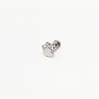 Labret em Titânio PATA com Pedras Zircônia -  TIT15 - Foto 4