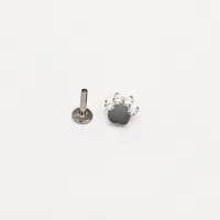 Labret em Titânio PATA com Pedras Zircônia -  TIT15 - Foto 3