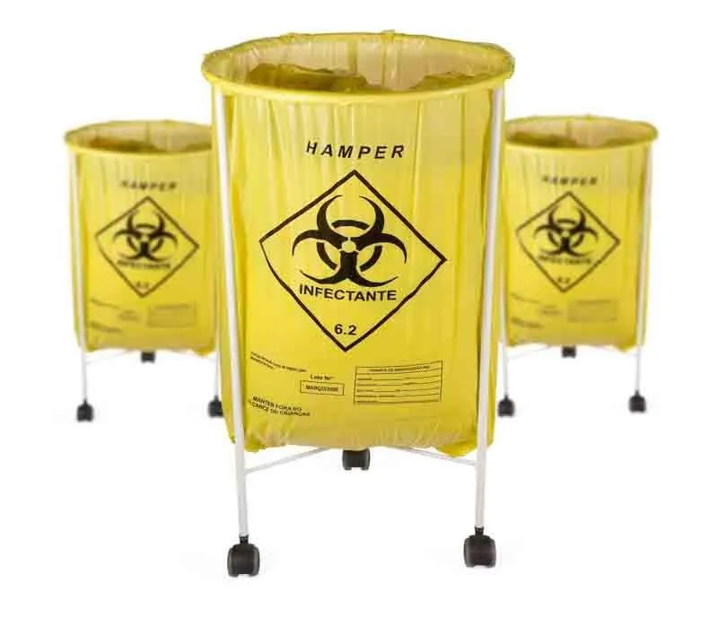  Saco Hamper Hospitalar c/ cordão Amarelo 120 Litros  com 50 un. 