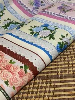  Tricoline Estampa Digital Barrado ROSAS 