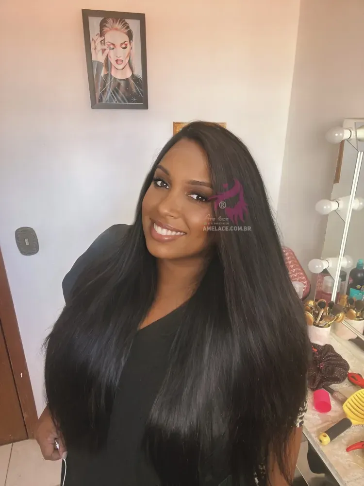 Lace HUMANA Versão Liso 70/75cm 400 gramas Lace Front HD humana AlBan cabelo brasileiro repartição LivreBig®  Imagem