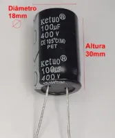 CAPACITOR ELETROLITICO 100UFX400V